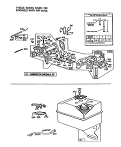 Side Pull Carb Assembly Fueltank Diagram and Parts List for 82232-0157-01  Briggs and Stratton Engine